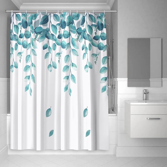 Unyqoos® Waterdicht en Schimmelwerend Douchegordijn met Groene Bladeren voor Badkamer en Badkuipen