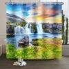 550x550-8782.jpg Unyqoos® Waterafstotend douchegordijn met natuurprint voor frisse badkamerervaring
