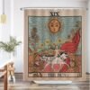 Unyqoos® Stijlvol Douchegordijn met Zon, Bloemen en Retro Ontwerp, Waterdicht en Wasbaar, 180 x 200 cm