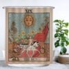 Unyqoos® Stijlvol Douchegordijn met Zon, Bloemen en Retro Ontwerp, Waterdicht en Wasbaar, 180 x 200 cm
