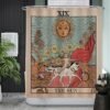 Unyqoos® Stijlvol Douchegordijn met Zon, Bloemen en Retro Ontwerp, Waterdicht en Wasbaar, 180 x 200 cm