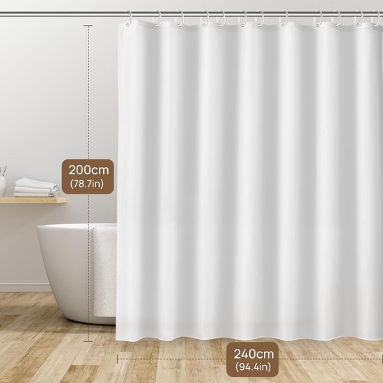 Unyqoos® Stijlvol en Functioneel Douchegordijn met Waterafstotende Eigenschappen en Verzwaarde Zoom voor Badkamer