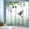 550x550-8831.jpg Unyqoos® Waterdicht douchegordijn met groene bladeren en verzwaarde zoom voor badkamer
