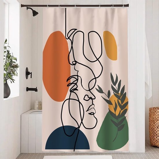 Unyqoos® Stijlvol Douchegordijn Met Abstracte Kunst Ontwerp Voor Moderne Badkamers