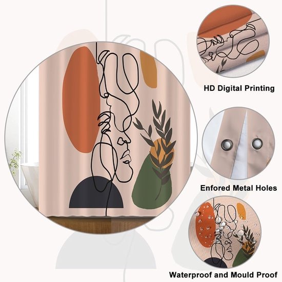 Unyqoos® Stijlvol Douchegordijn Met Abstracte Kunst Ontwerp Voor Moderne Badkamers