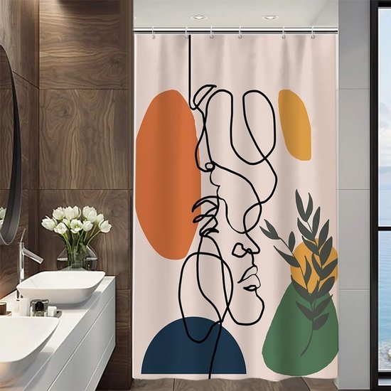Unyqoos® Stijlvol Douchegordijn Met Abstracte Kunst Ontwerp Voor Moderne Badkamers