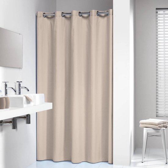 Unyqoos® Stijlvol Douchegordijn met Natuurlijke Materiaalmix van Katoen en Polyester, 180 x 200 cm