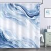 Unyqoos® Modern abstract blauw marmer douchegordijn 180x180 cm met anti-schimmel en waterdichte eigenschappen