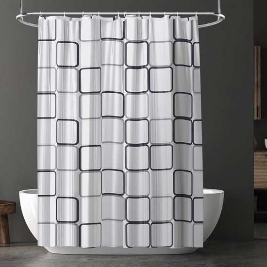 Unyqoos® Waterdicht en schimmelwerend douchegordijn met ringen voor badkamer