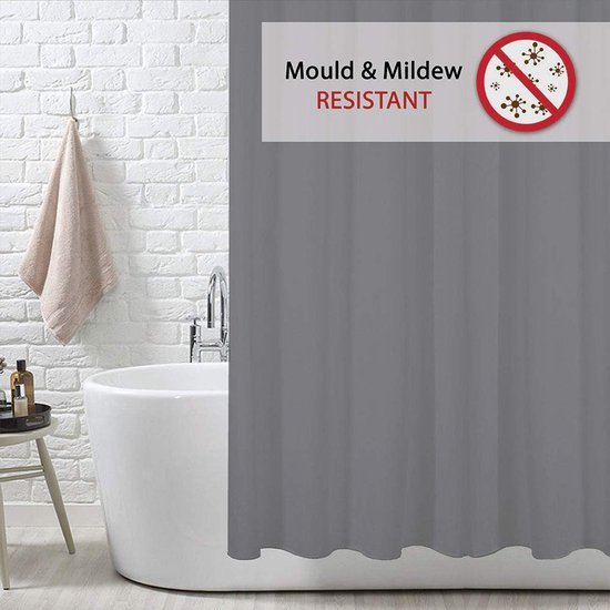 550x550-8873.jpg Unyqoos® Waterbestendig douchegordijn met haken in antracietgrijs polyester