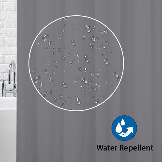 550x550-8877.jpg Unyqoos® Waterbestendig douchegordijn met haken in antracietgrijs polyester
