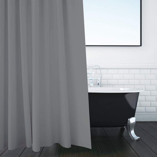 550x550-8878.jpg Unyqoos® Waterbestendig douchegordijn met haken in antracietgrijs polyester