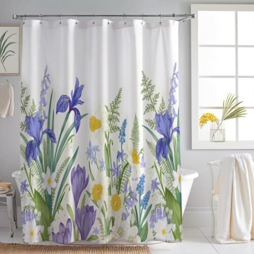 550x550-8879.jpg Unyqoos® Stijlvol Polyester Douchegordijn met Moderne Print en Accessoires, 180 x 200 cm