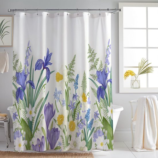 Unyqoos® Stijlvol Polyester Douchegordijn met Moderne Print en Accessoires, 180 x 200 cm