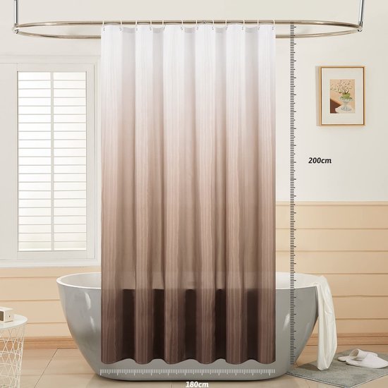 550x550-8891.jpg Unyqoos® Elegante Waterafstotende Douchegordijnset Met Schimmelwerende Textielgordijnen En Gordijnringen, 180 x 200 cm