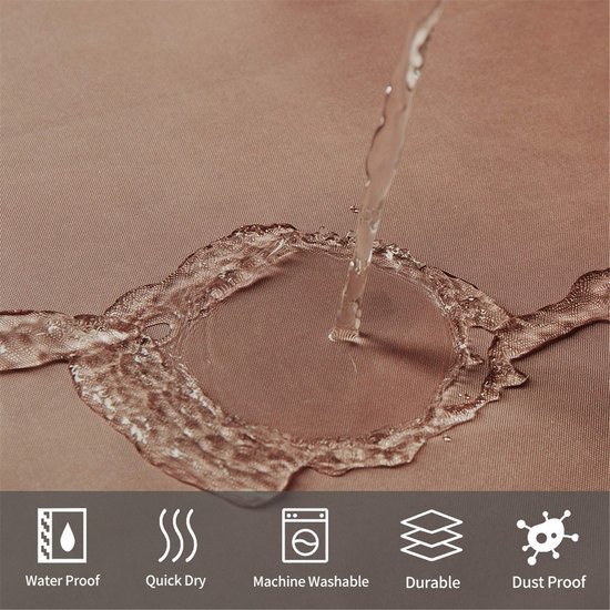 550x550-8893.jpg Unyqoos® Elegante Waterafstotende Douchegordijnset Met Schimmelwerende Textielgordijnen En Gordijnringen, 180 x 200 cm