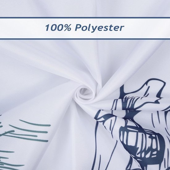 Unyqoos® Douchgordijn met Nautische Leefomgeving en Maritiem Ontwerp voor Badkamer 180x180 cm Inclusief Haken