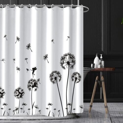 550x550-8913.jpg Unyqoos® Waterdicht douchegordijn met bloemenpatroon en ophanglussen 180x180 cm