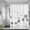 Unyqoos® Waterdicht douchegordijn met bloemenpatroon en ophanglussen 180x180 cm