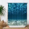Unyqoos® Verfrissend Blauw Douchegordijn met Oceaan- en Strandthema voor Zomerse Sferen