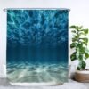 Unyqoos® Verfrissend Blauw Douchegordijn met Oceaan- en Strandthema voor Zomerse Sferen
