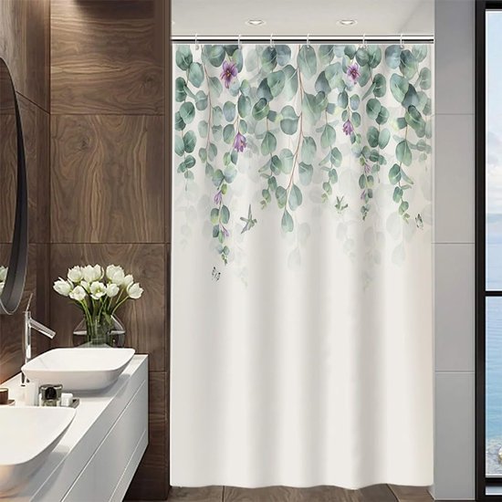550x550-8953.jpg Unyqoos® Elegant Eucalyptus Design Douchegordijn Met Schimmelbestendige Eigenschappen Voor Een Luxe Badkamerervaring
