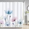 550x550-8981.jpg Unyqoos® Schimmelwerend en Waterdicht Douchegordijn met Kleurrijke Bloemenprint en Haken voor Badkamer