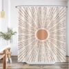 Unyqoos® Stijlvol Boheems Douchegordijn met Zonmotief - 180 x 200 cm - Waterafstotend en Wasbaar