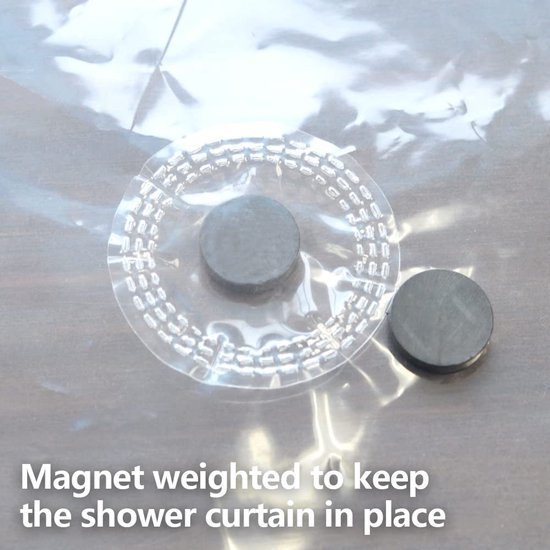 550x550-9007.jpg Unyqoos® Transparant waterdicht douchegordijn met magneten en kunststof haken