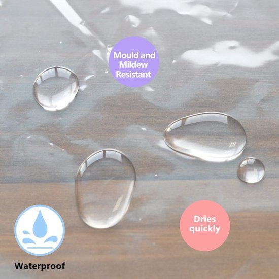 550x550-9010.jpg Unyqoos® Transparant waterdicht douchegordijn met magneten en kunststof haken