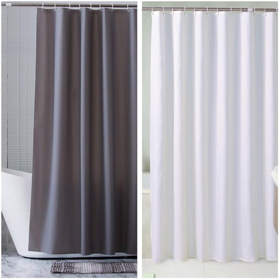 Unyqoos® Waterafstotend en Antischimmel Douchegordijn met Verzwaarde Zoom voor Badkamer, 180 x 200 cm