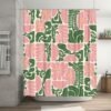 Unyqoos® Stijlvolle retro douchegordijn met abstracte bloemen en geometrische patronen