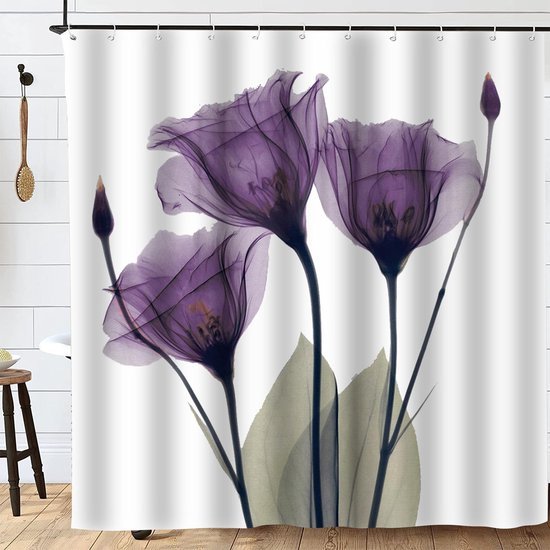 Unyqoos® Vintage Waterafstotend Douchegordijn Met Bloemenpatroon Voor Badkamers 180 x 180 cm Schimmelwerend