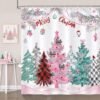 Unyqoos® Feestelijk douchegordijn met kerstmotief voor een gezellige badkamer