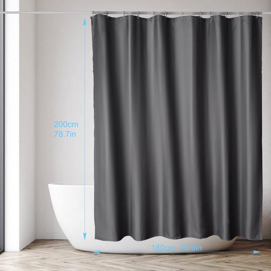 Unyqoos® Waterbestendig en Sneldrogend Douchegordijn van Textielstof met Inclusief Ringen voor Badkamercomfort