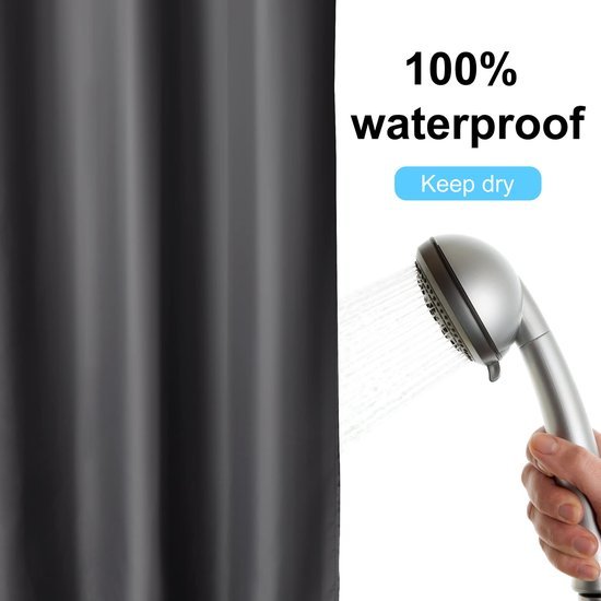 Unyqoos® Waterbestendig en Sneldrogend Douchegordijn van Textielstof met Inclusief Ringen voor Badkamercomfort