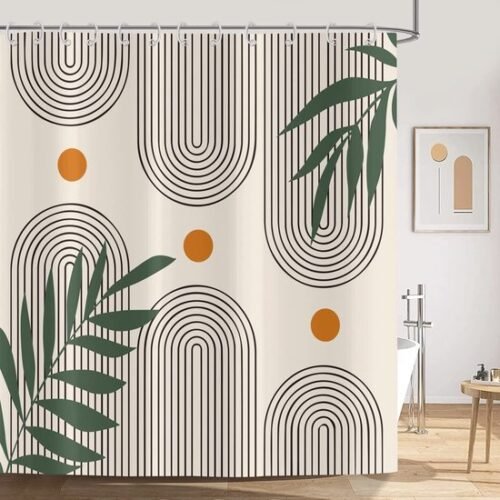 550x550-9083.jpg Unyqoos® Waterdicht douchegordijn met abstract boho ontwerp en 12 haken