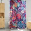 Unyqoos® Waterafstotende bloemen douchegordijn met haken en schimmelbestendig polyester