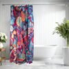 Unyqoos® Waterafstotende bloemen douchegordijn met haken en schimmelbestendig polyester