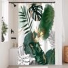 Unyqoos® Elegant Douchegordijn met Boho-Stijl en Jungle Palmblad Design voor Luxe Badkamers