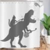 Unyqoos® Grappig Katten Dinosaurus Douchegordijn 180x200 cm met Waterdichte Polyester Stof en Inclusief Haken