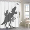 Unyqoos® Grappig Katten Dinosaurus Douchegordijn 180x200 cm met Waterdichte Polyester Stof en Inclusief Haken