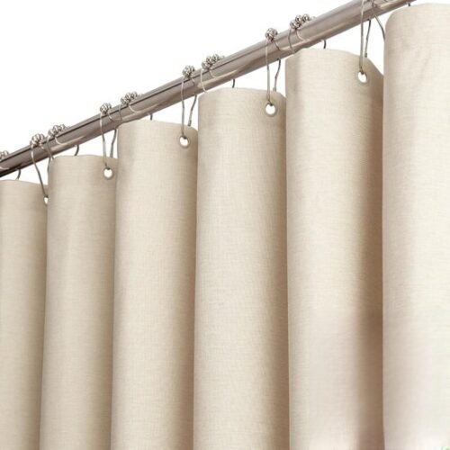 550x550-9137.jpg Unyqoos® Waterafstotend douchegordijn in linnenlook met ringen voor elegante badkamer