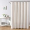 Unyqoos® Waterafstotend douchegordijn in linnenlook met ringen voor elegante badkamer