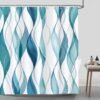 Unyqoos® Waterdicht Douchegordijn met Moderne Strepen en Accessoires, 180 x 180 cm
