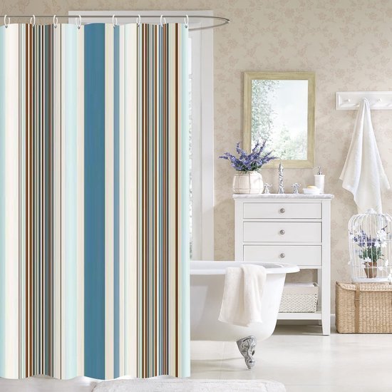 Unyqoos® Waterdicht en Schimmelwerend Douchegordijn van Polyester met Strepen