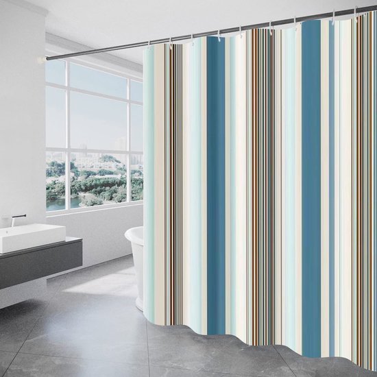Unyqoos® Waterdicht en Schimmelwerend Douchegordijn van Polyester met Strepen