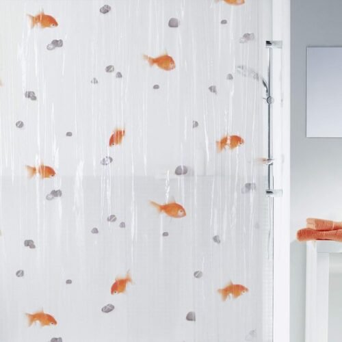 550x550-9159.jpg Unyqoos® Stijlvol Douchegordijn met Oranje Vissenmotief en Antischimmeleigenschappen