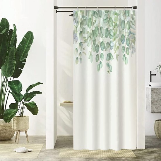 Unyqoos® Elegant Eucalyptus Douchegordijn met Waterdichte en Schimmelbestendige Polyester Stof
