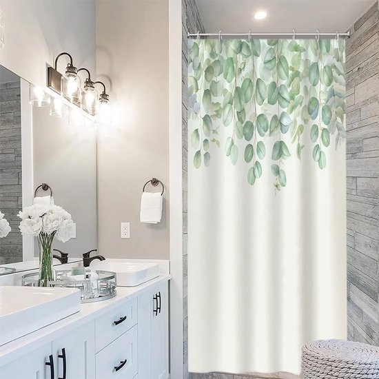 Unyqoos® Elegant Eucalyptus Douchegordijn met Waterdichte en Schimmelbestendige Polyester Stof